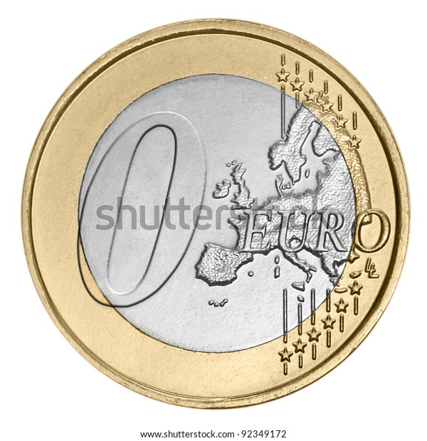 白い背景にユーロ硬貨ゼロ の写真素材 今すぐ編集