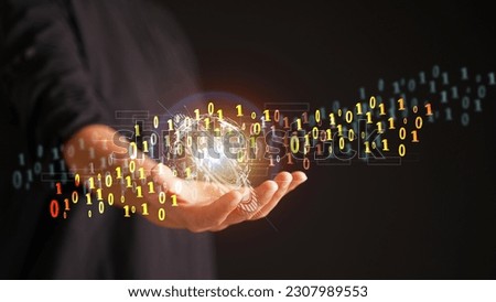 Zero One background in the hands of developers is a global representation of binaries, networks, and coding of programming fundamentals concepts.	