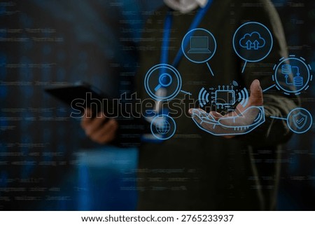 Zero trust security concept Person using tablet with zero trust icon on virtual screen of Data businesses.