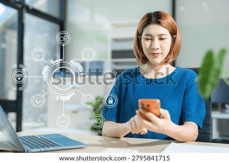 Zero trust security concept Person using computer and tablet with zero trust icon on virtual screen of Data businesses.in office.