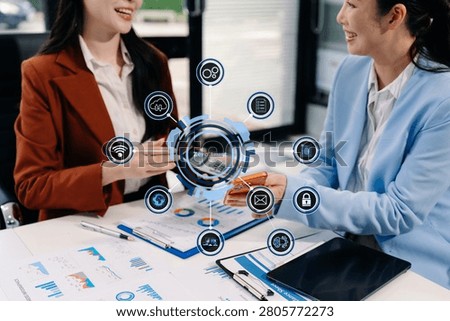 Zero trust security concept Person using computer and tablet with zero trust icon on virtual screen of Data businesses.in office.