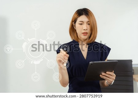 Zero trust security concept Person using computer and tablet with zero trust icon on virtual screen of Data businesses.in office.
