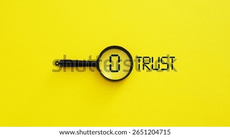Zero trust security concept is shown using a text