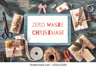 Zero Waste Christmas Concept Flat Layout Stock Photo (Edit Now) 1532112245