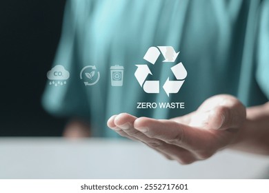 Zero waste concept, reducing waste to zero, ecological call for recycling and reuse, sustainable lifestyle.