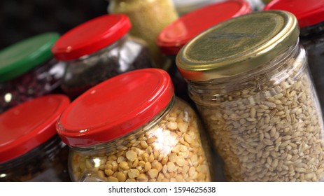 Zero Waste Shopping. Reusable Glass Jars. Shop In Bulk. Buying And Storage Food Package Free. Reduce Packaging Waste