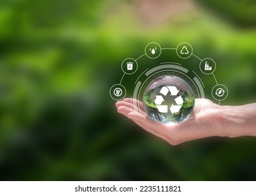 Zero waste,net zero concept. Carbon neutral. Climate neutral long term strategy. Sustainable business development. Reuse Reduce Recycle symbol.Conscious consumption. Waste management. Earth day banner - Shutterstock ID 2235111821