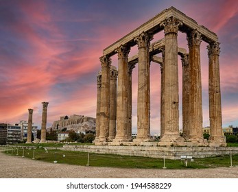 Zeus God Temple In Athens