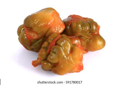Zha Cai (Sichuan Preserved Vegetable) on white background