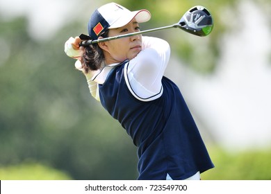 Zhang Jienalin, Of China In Action During First Round The PTT Thailand LPGA Masters 2017 At Panya Indra Golf Club. On September 13, 2017 In Bangkok, Thailand.