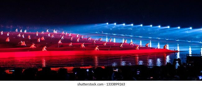 Zhang Yimou Light Show In Yangshuo, October 18th, 2016, Guilin, China.