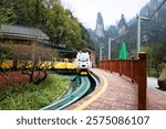 Zhangjiajie, China, Sipri Hwarang, Monorail, National Park, Rock Cliffs