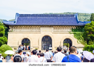 ZHEJIANG,CHINA 3 September 2016 - Tourists Walk To Dr. Sun Yat-sen Mausoleum,purple Mountain,nanjing