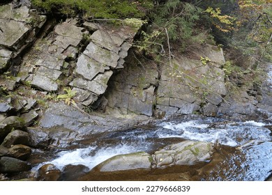 Zhenets river in Carpathian Mountains, Carpathian National Park, Gorgany mountain ridge in western Ukraine - Shutterstock ID 2279666839