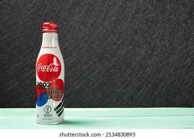 ZHONGSHAN China-July 31,2021:bottle Of Cola Special For 2002 FIFA World Cup Held In Korea And Japan.