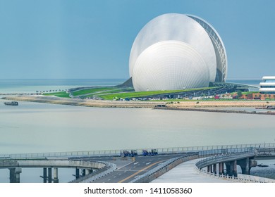 Zhuhai,guangdong/china - May 17 2019 : The Famous Scenery Of Zhuhai Grand Theatre