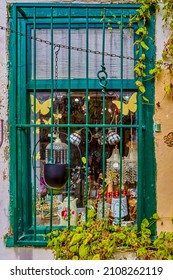 Zichron Yaakov, Israel - November 17, 2021: Window In A Small Gift Shop