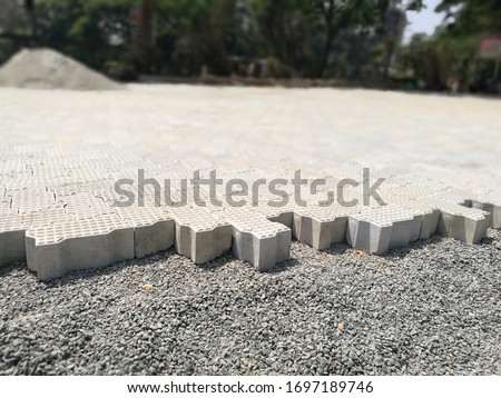 Zig zag interlocking paver block with hospital
