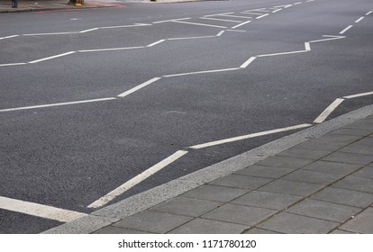 Zig Zag Lines On A London Road.