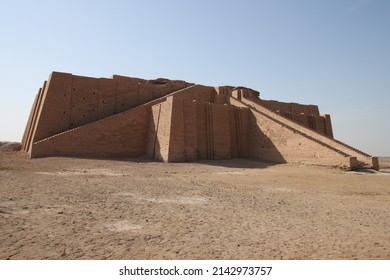 Ziggurat Of Ur In Nasiriyah 3000 Years Bc With Blue Sky