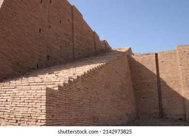 Ziggurat Of Ur In Nasiriyah 3000 Years Bc With Blue Sky