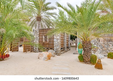 Zighy Bay, Oman - August 13, 2019: Omani Oasis at Zighy Bay in Musandam, Oman.