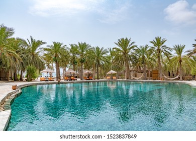 Zighy Bay, Oman - August 14, 2019: Omani Resort at Zighy Bay Resort in Musandam, Oman.