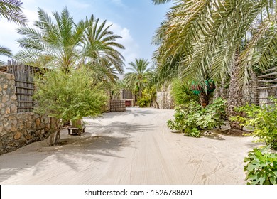 Zighy Bay, Oman - August 14, 2019: Omani Oasis at Zighy Bay in Musandam, Oman.