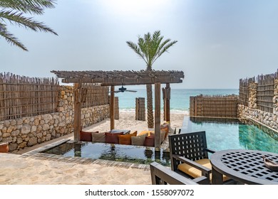 Zighy Bay, Oman - August 15, 2019: Zighy Bay Resort in Musandam, Oman.