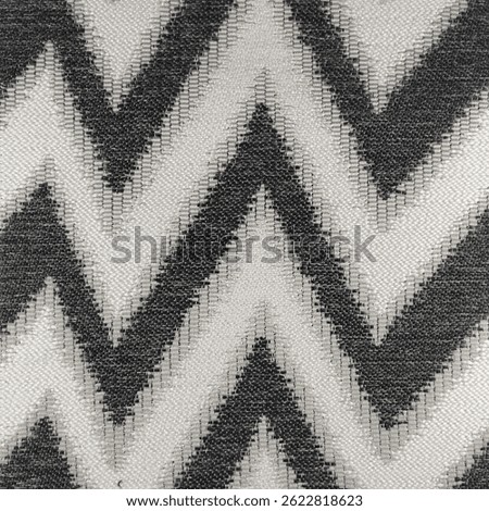 Zigzag Pattern Textile Close-Up Monochrome Detailed Texture Abstract Design Fabric Photography