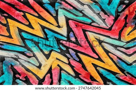 Zigzag Retro Graphic Pattern Background