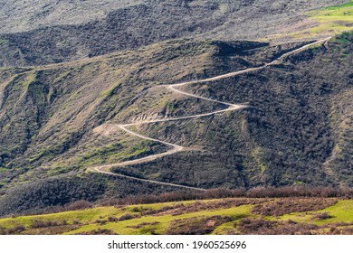 Zigzag Steep Uphill Climb Road