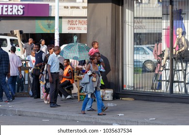 ZIMBABWE, BULAWAYO, OCTOBER 27: Peoples on street in the second largest city in african country Zimbabwe, October 27, 2014, Zimbabwe
