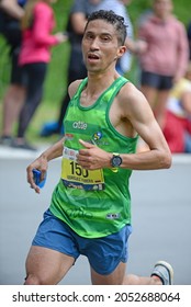 Zinal, SWITZERLAND - AUGUST 7: Elite Runner, William RODRIGUEZ (COL) In The Sierre-Zinal World ChampionshipTrail Race:  August 7, 2021 In Zinal, Switzerland