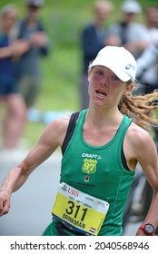 Zinal, SWITZERLAND - AUGUST 7: Nienke BRINKMAN (NED) Second  In The Sierre-Zinal World ChampionshipTrail Race:  August 7, 2021 In Zinal, Switzerland