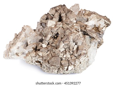 Zinc Ore With Crystals Isolated On White With Clipping Path