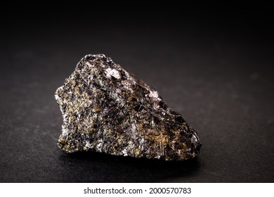 Zinc Ore, Macro Photography, On Black Isolated Background.