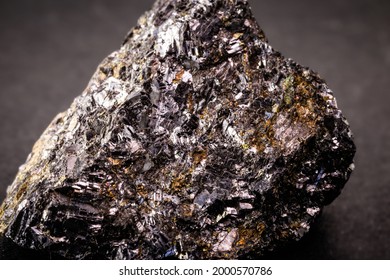 Zinc Ore, Macro Photography, On Black Isolated Background.