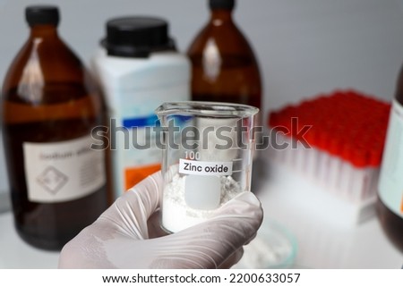 zinc oxide in glass, chemical in the laboratory and industry