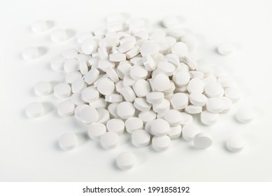 Zinc Pills, Isolated On White Background.