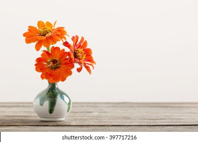 Zinnia Flower In A Vase