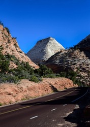 Zion National Park Mesa Mountains Roads