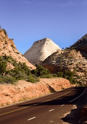 Zion National Park Mesa Mountains Roads