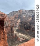 Zion national park overlook of the canyon 