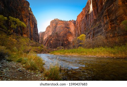 Zion National Park River And Canyon