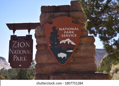 Zion National Park, UT. U.S.A. 8/12-15/2020. Nature’s 150-million Years Old Handiwork. Home To Native Americans 8,000 Years Ago.  The Virgin River Carved The Canyon Walls Of Navajo Sandstone. 