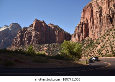 Zion National Park, UT. U.S.A. 8/12-15/2020. Nature’s 150-million Years Old Handiwork. Home To Native Americans 8,000 Years Ago.  The Virgin River Carved The Canyon Walls Of Navajo Sandstone. 