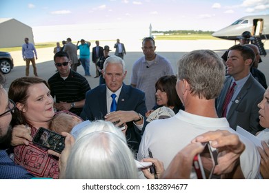 Zionsville, Indiana, USA, July 16, 2016
Indiana Governor Mike Pence Shakes Hands With The Crowd Of About 500 Supporters On His Return To Indiana As The Official Republican Vice Presidential Candidate 