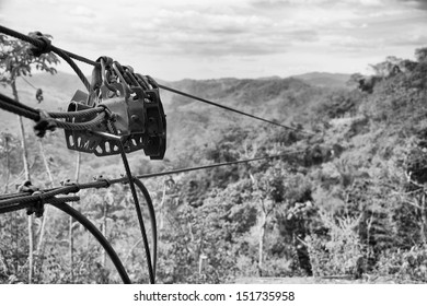 Zipline Above The Jungle Canopy In Costa Rica