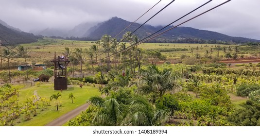 Zipline View Over Maui Plantation From Hawaii Vacation Travel.